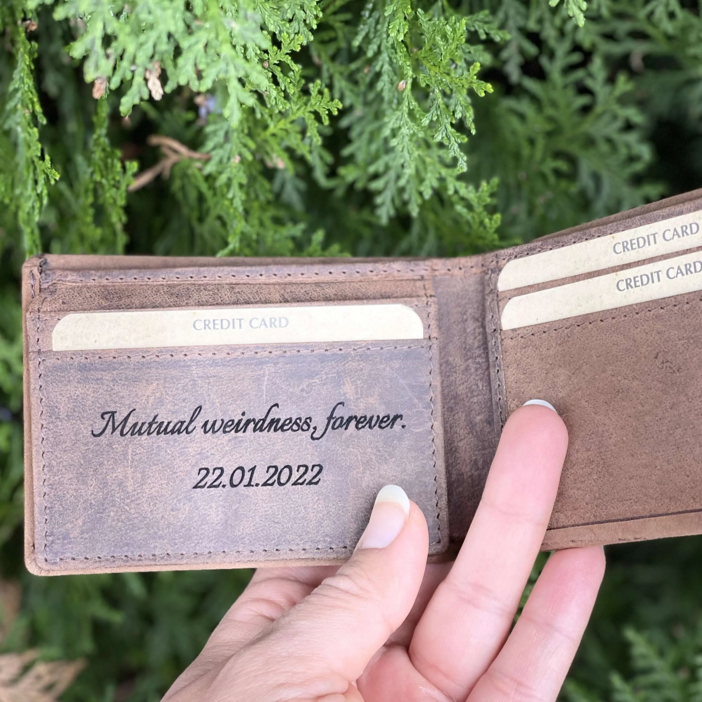 Men's Brown Leather Wallet Personalised- KALGHI