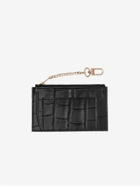 Mini Corn Leather Vegan Wallet | Croco Black