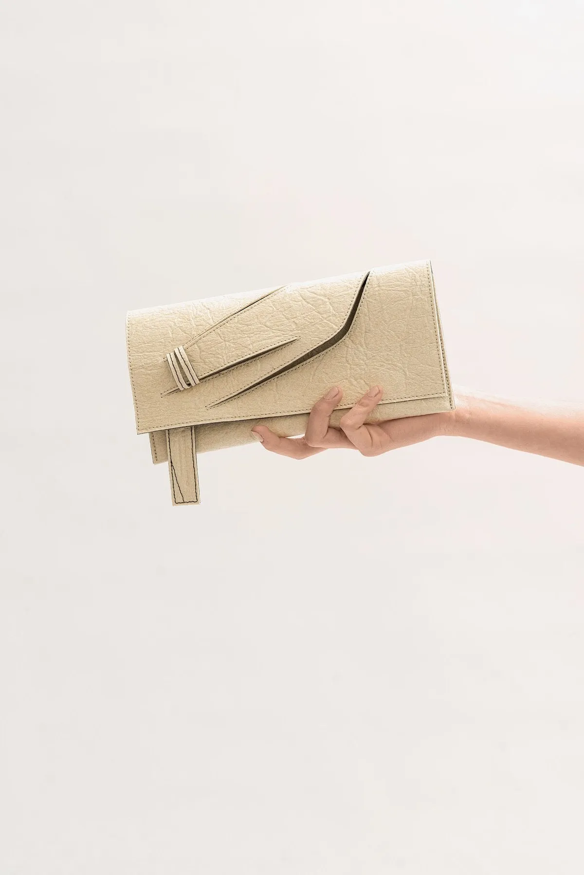 Mini Diagonal Extra Slashed Clutch - Alternative Natural