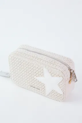 Mini Meme Crossbody Handbag, White Raffia | Vintage Havana