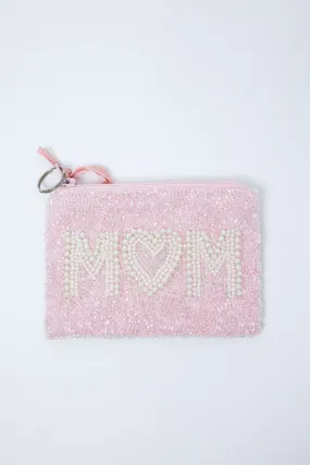 Mom Beaded Coin Purse