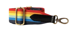 O My Bag - Rainbow Webbing Strap Black Leather