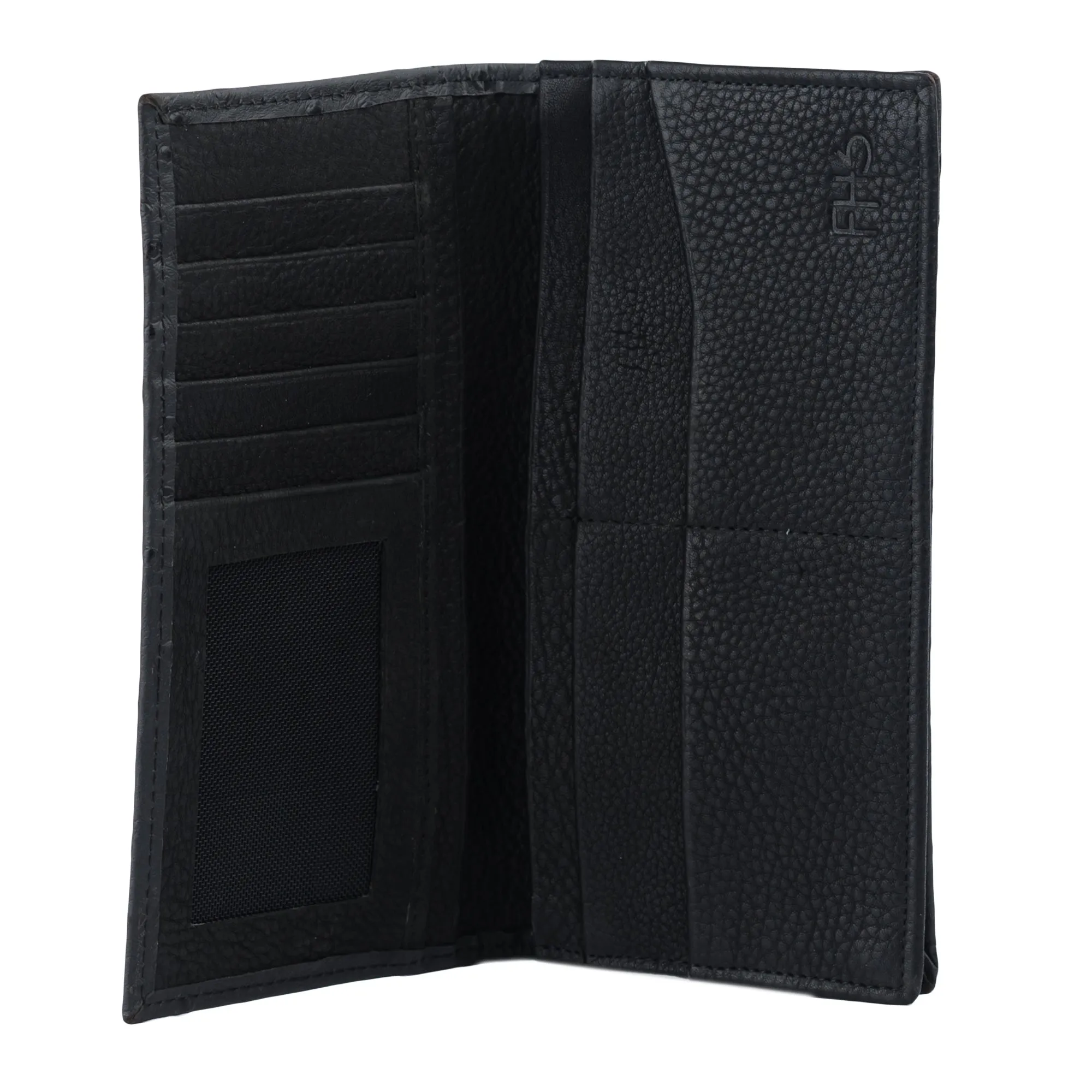 Ostritch Print Bi-Fold Wallet-Black