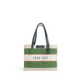 Petite Market Bag in Court Green Chenille with Adjustable Handle