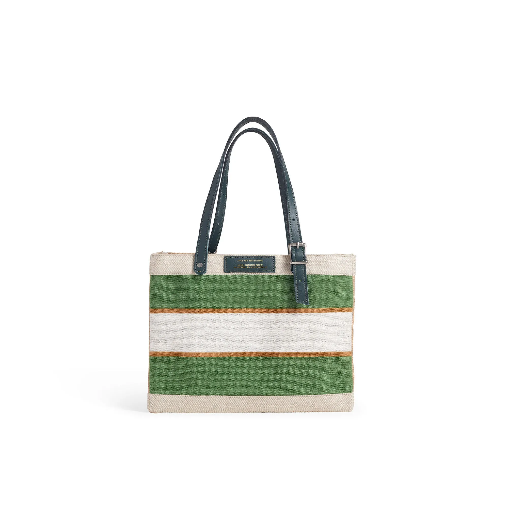 Petite Market Bag in Court Green Chenille with Adjustable Handle