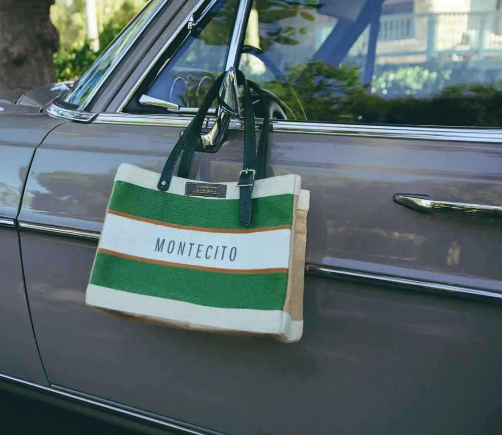 Petite Market Bag in Court Green Chenille with Adjustable Handle