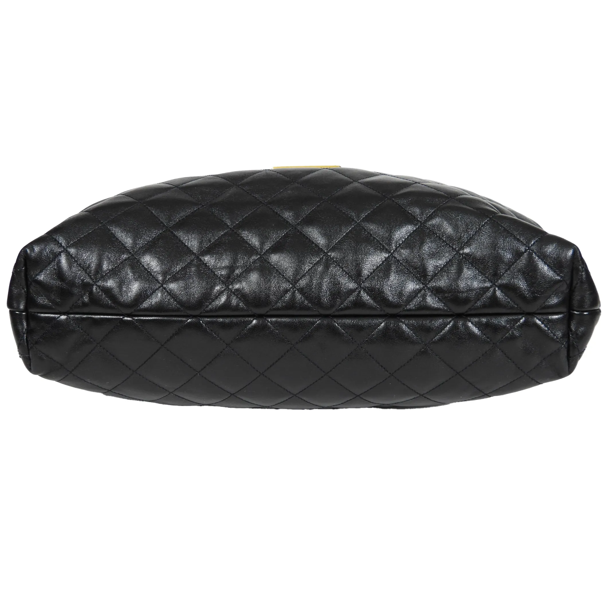 Saint Laurent Black Quilted Lambskin Maxi Shopping Icare Tote Bag