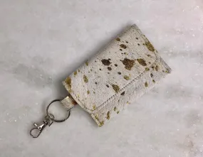 Speckled Metallic Hide Keychain Wallet