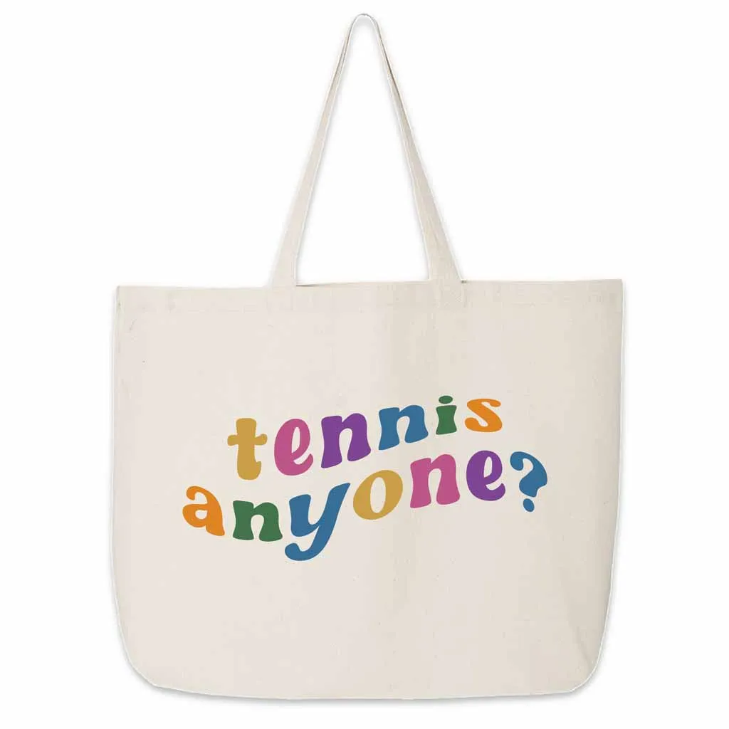 Tennis Anyone? Large Canvas Tote Bag