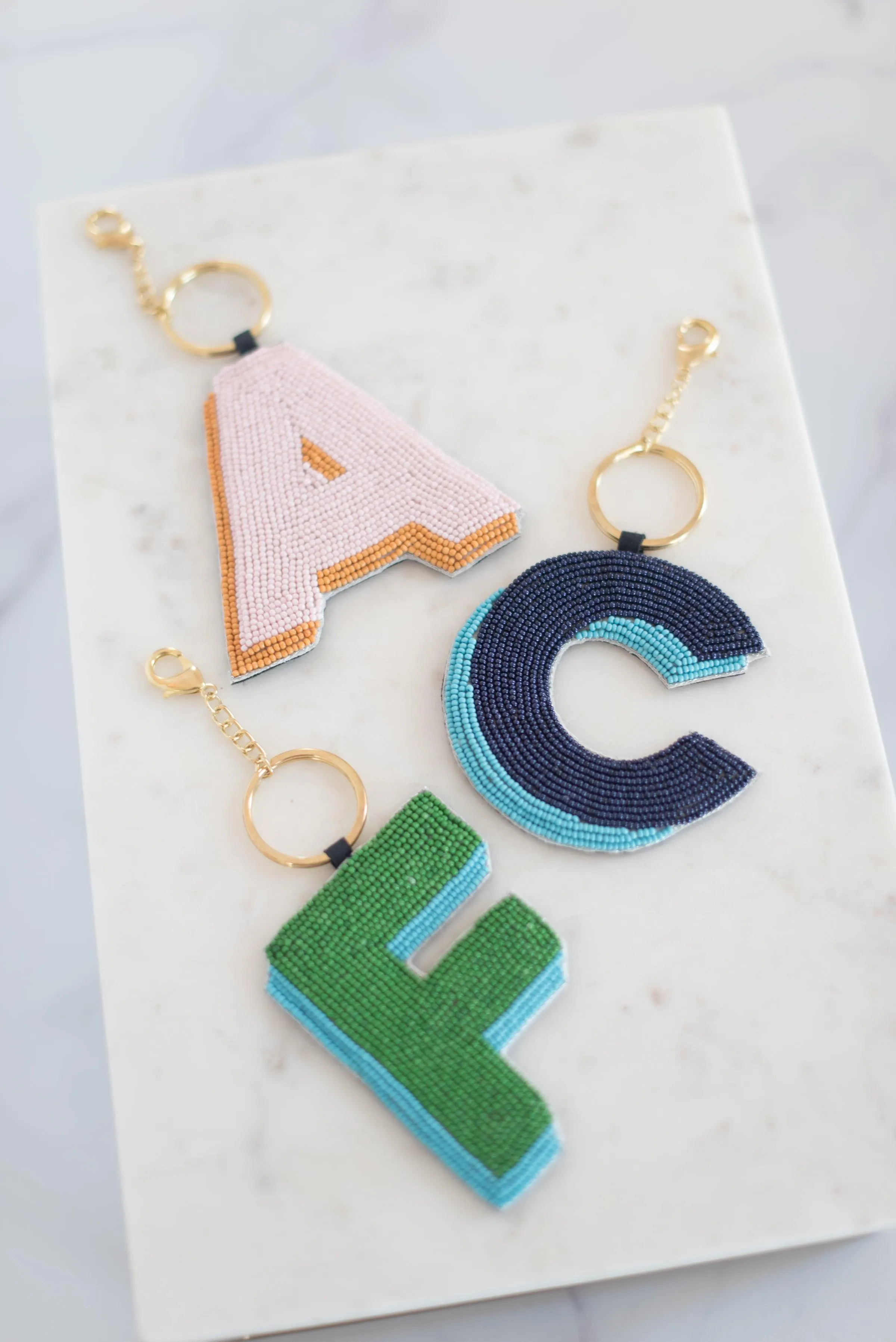 The Elsey Keychain in Green and Blue