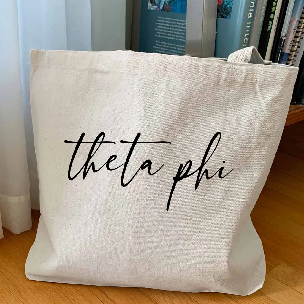 Theta Phi Alpha Script Writing Nickname Canvas Tote Bag