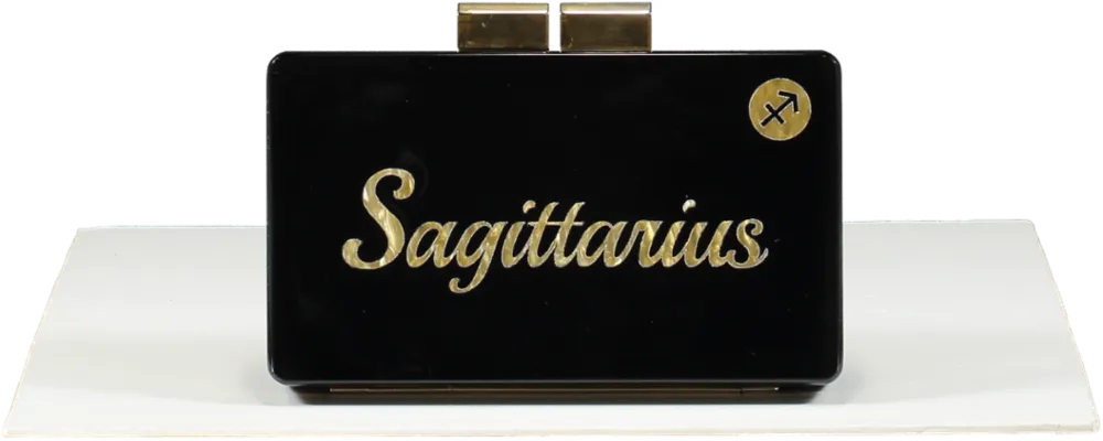 Urania Gazelli Black Saggitarius Zodiac Box Clutch bag