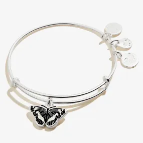 White Admiral Butterfly Charm Bangle