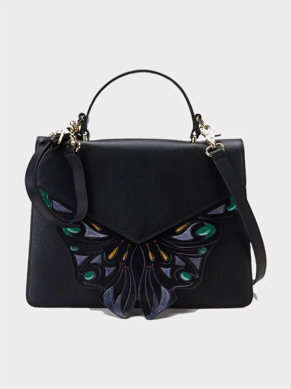 Wings Black Shoulder Bag