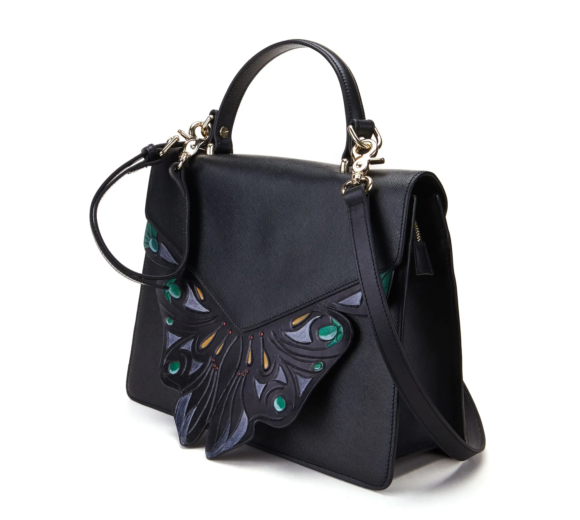 Wings Black Shoulder Bag