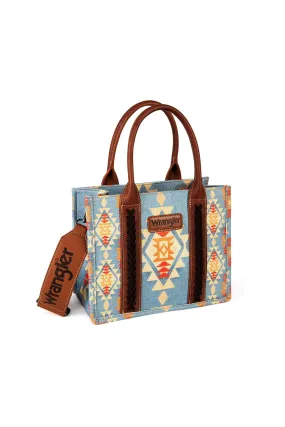 Wrangler Southwestern Canvas Tote | Blue/Tan - small