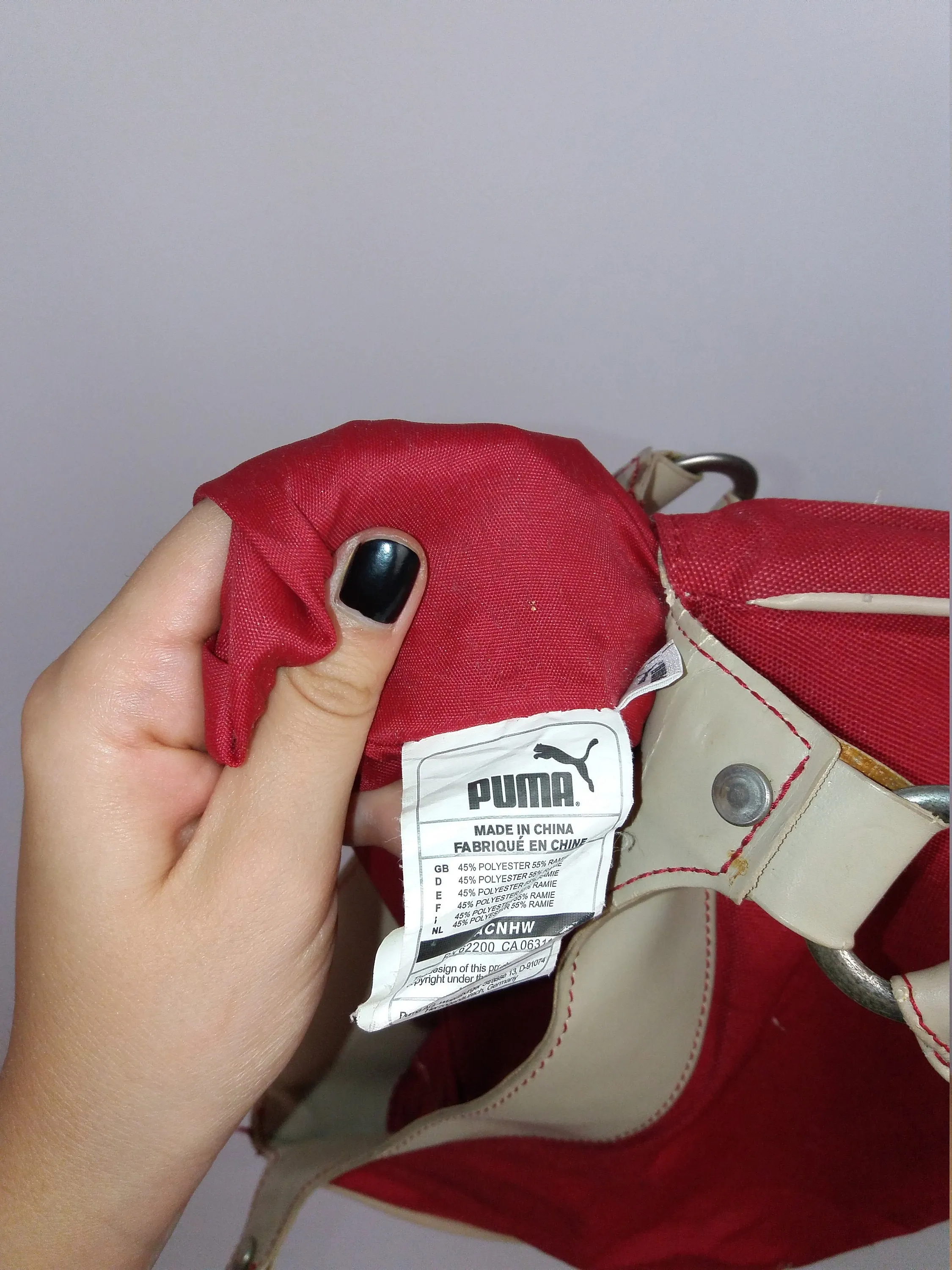 Y2K PUMA Shoulder Bag Red Canvas